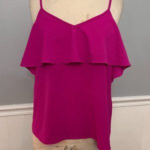 Flounce Magenta Spagetti Strap Shirt